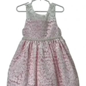 NEW American Princess Dress White Lace Over Pink Satin Girls Sz 4 NWT‎
